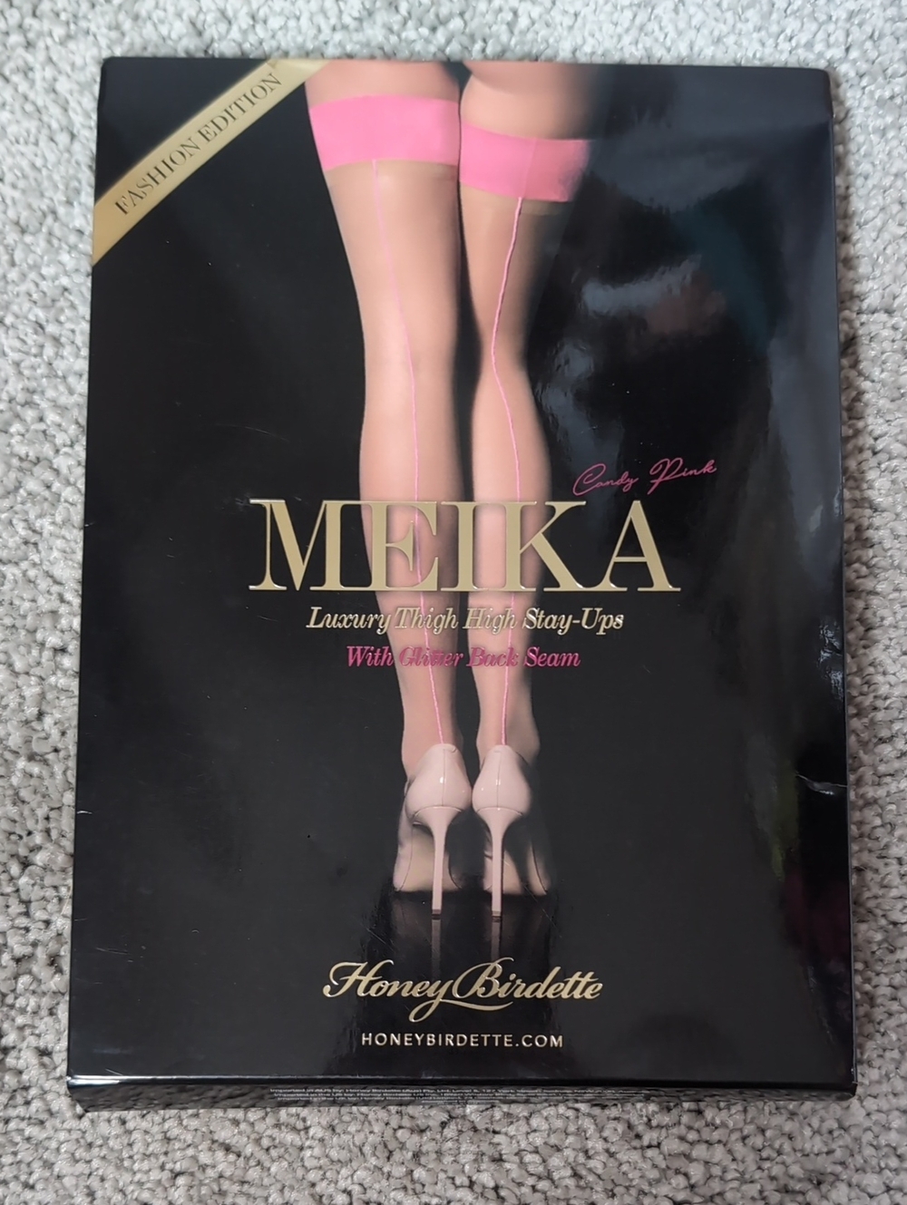 Honey Birdette Candy Pink Meika Luxury Thigh High Stay-Ups